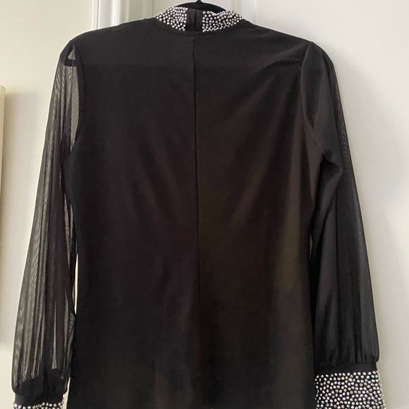 NWT Nichole Miller Black Long Sleeves with Embellishment, Size M - Picture 11 of 11